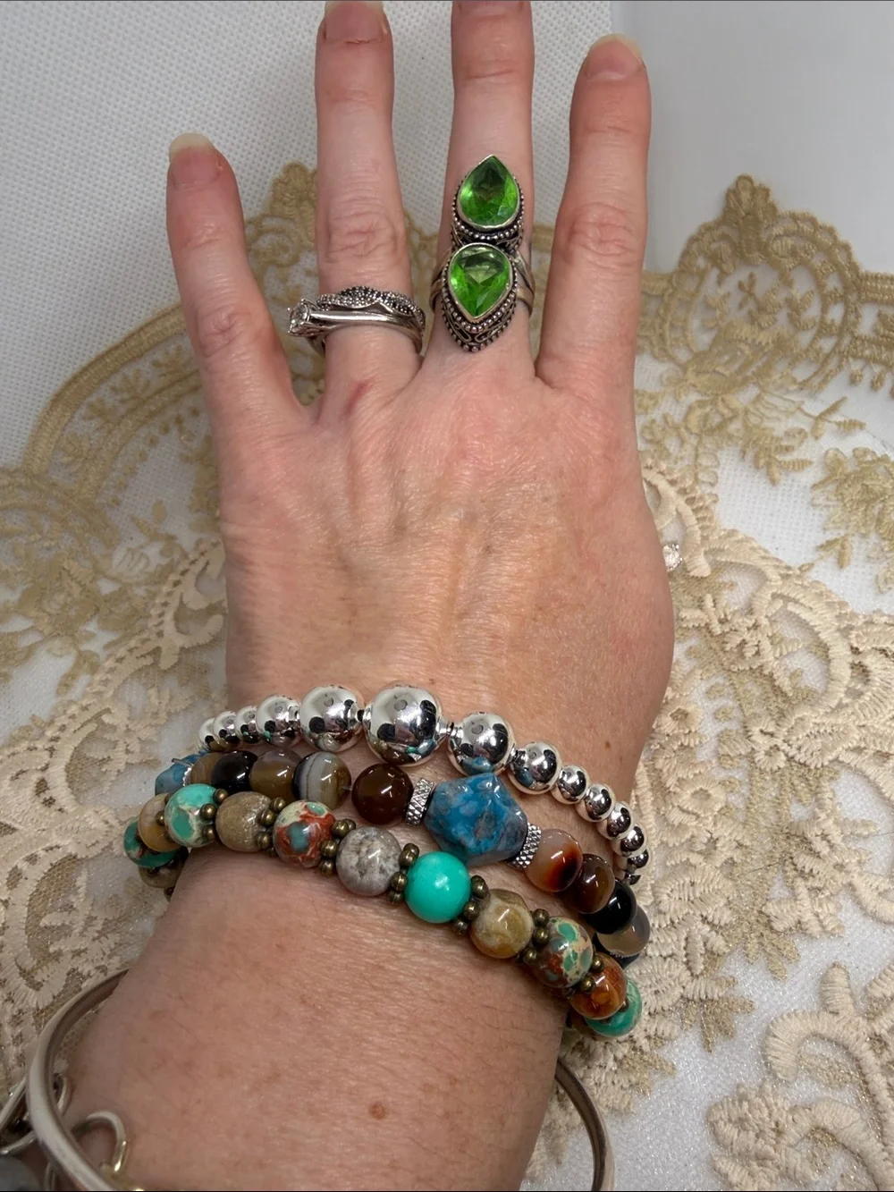 925 Sterling Silver Graduated Bead Bracelet 7.5” | Old Money Hollywood Mob Wife